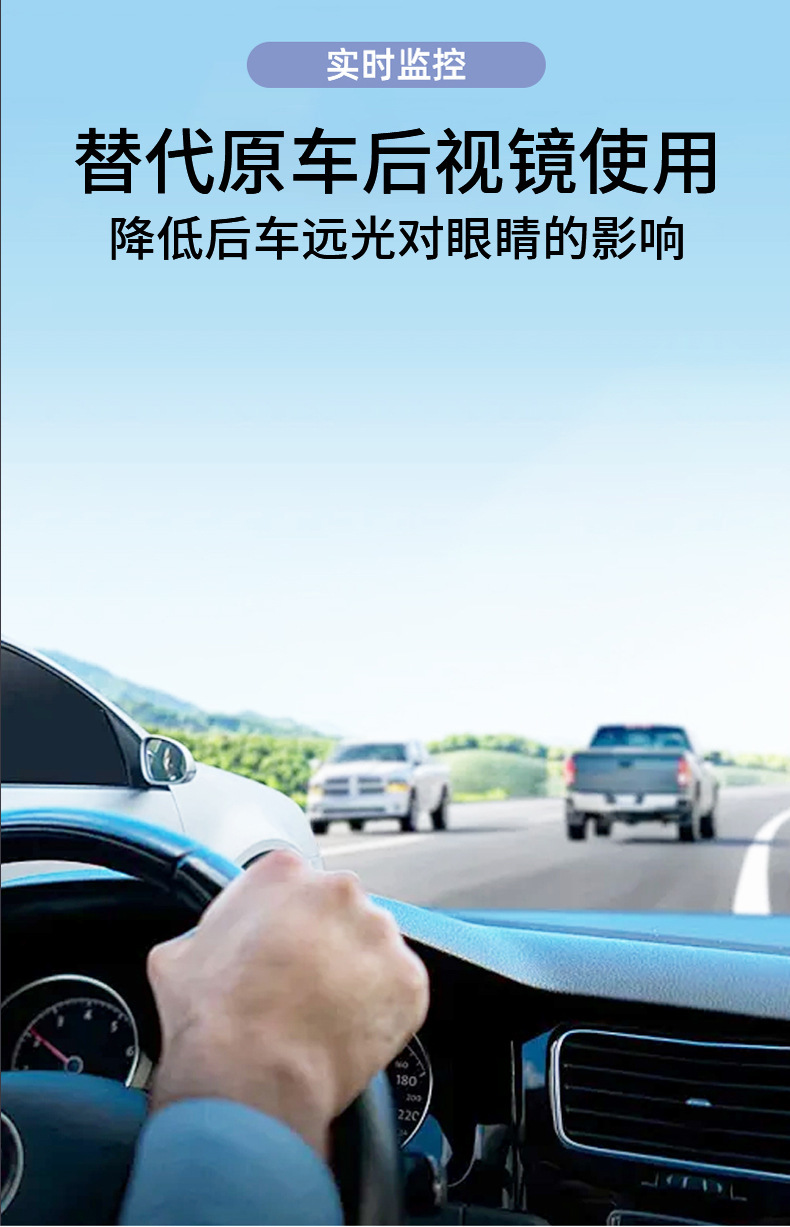 New HD Dual Lens Front and Rear View Mirror Dash Cam 4.5 inch Screen