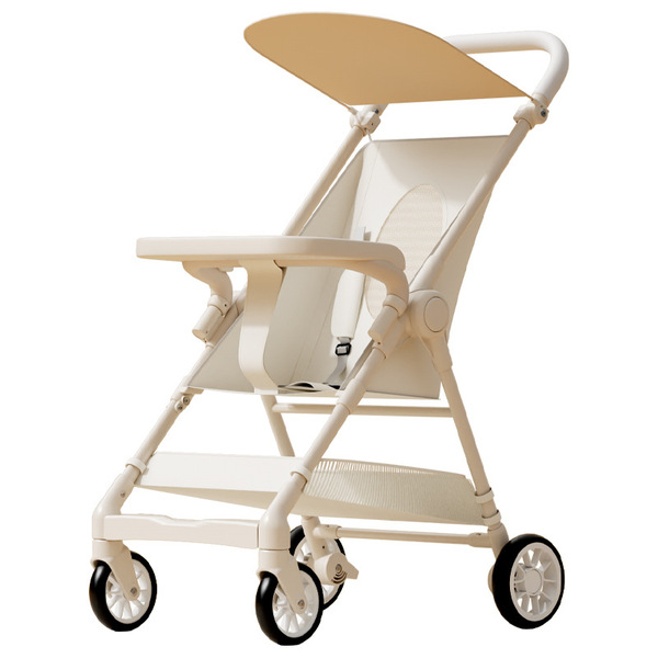 Children's walk stroller on four wheels