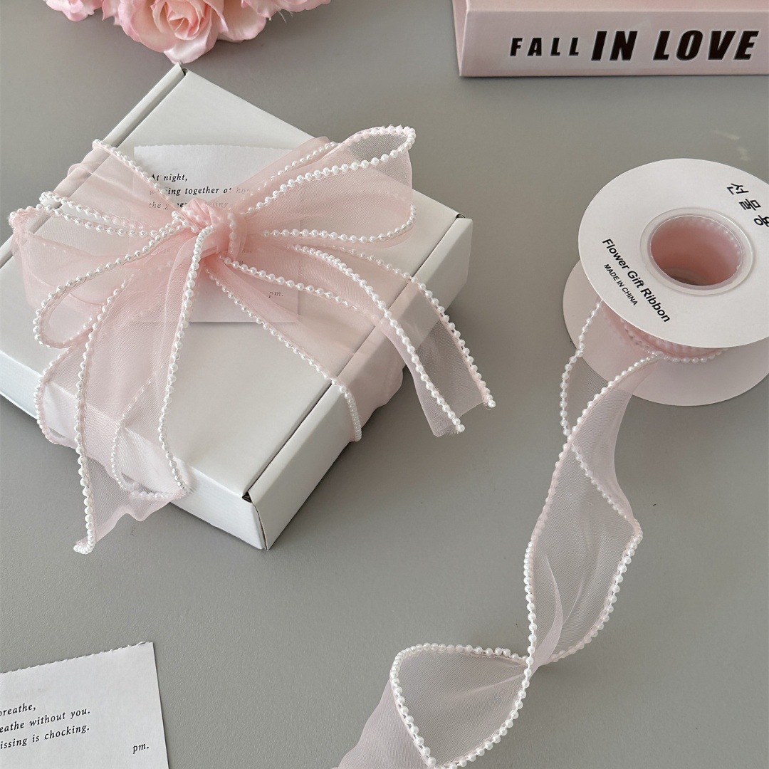 Nice Gift珍珠鱼尾纱丝带花束包装节日蛋糕礼物装饰DIY蝴蝶结缎带