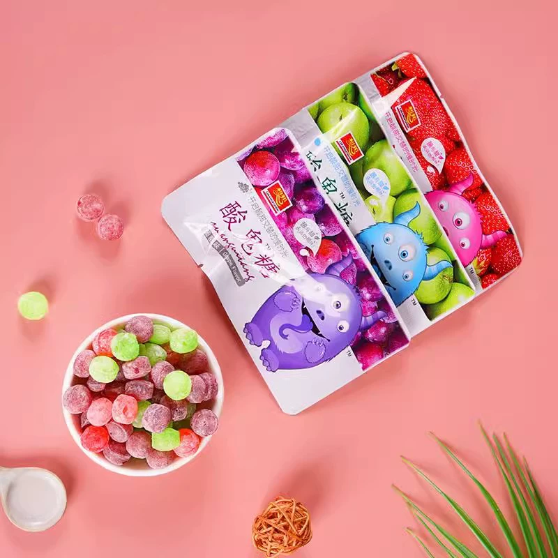 Кислая конфета «Sour Ghost» микс фруктов — клубника, виноград, яблоко, 1 коробка (30 пакетов), 0,4 кг