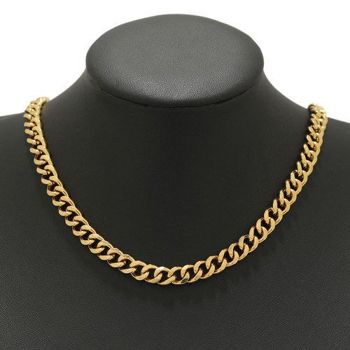 6mm wide stainless steel hexagonal cuban link chain 1.6mm wire diameter Feagaro NK chain DIY necklace bracelet accessory