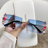 Rectangular small sunglasses suitable for photo sessions, European style, gradient