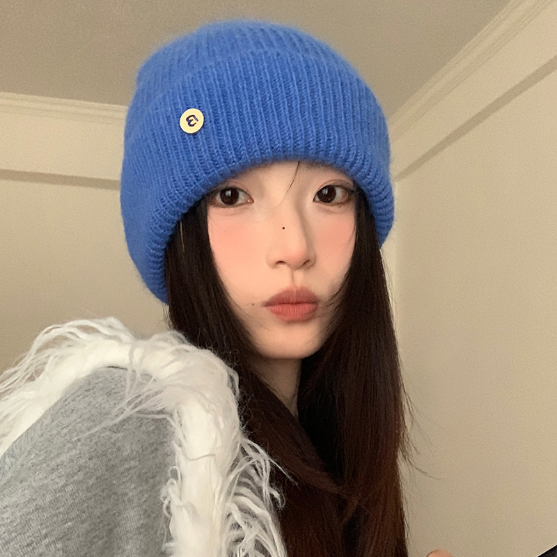 韩版纯色显脸小针织帽子女2025新款秋冬大头围保暖毛线帽包头冷帽|undefined