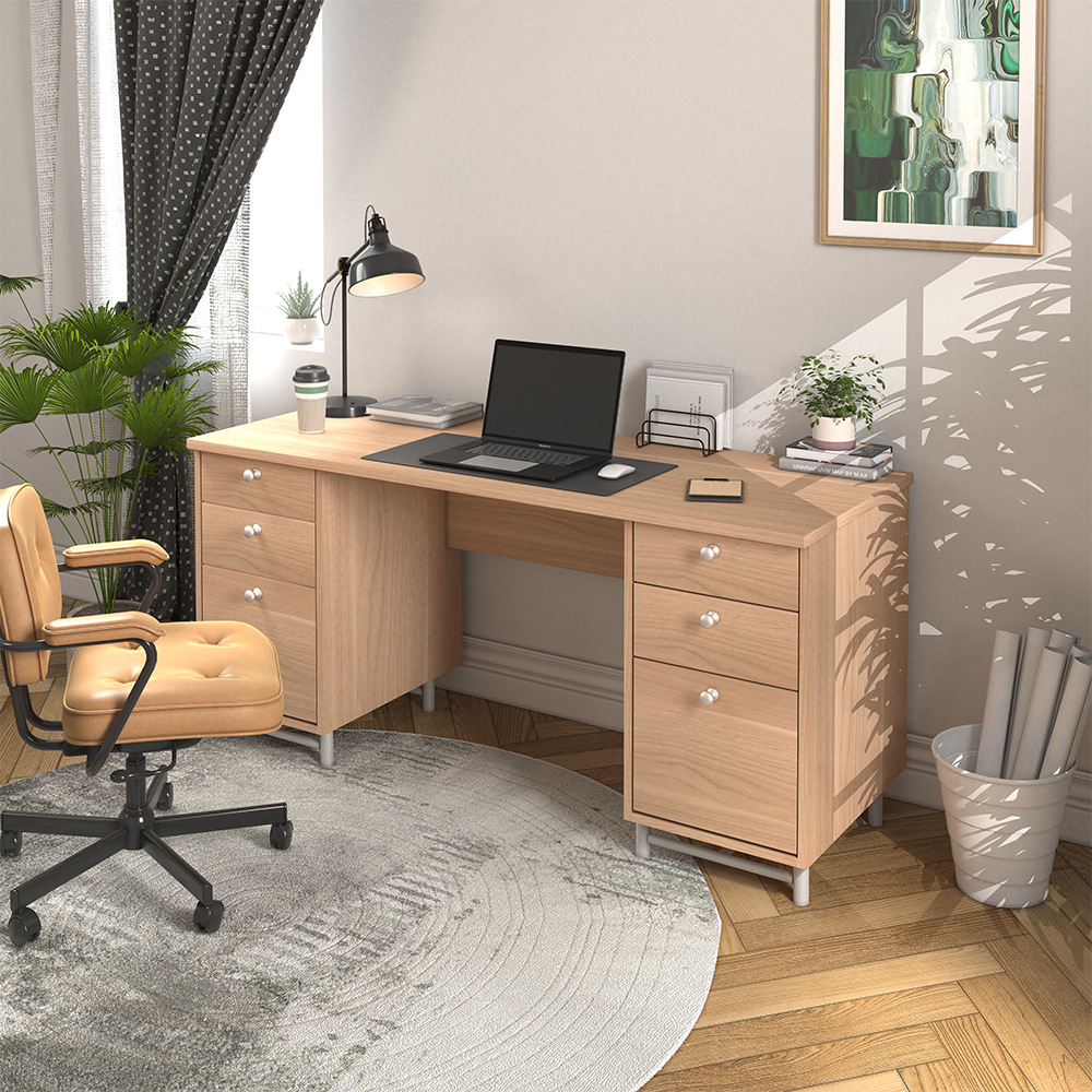 Mesa de escritorio gruesa, mesa de oficina, escritorio de computadora de oficina, simple, muebles de oficina modernos, escritorio de escritorio doméstico con cajón