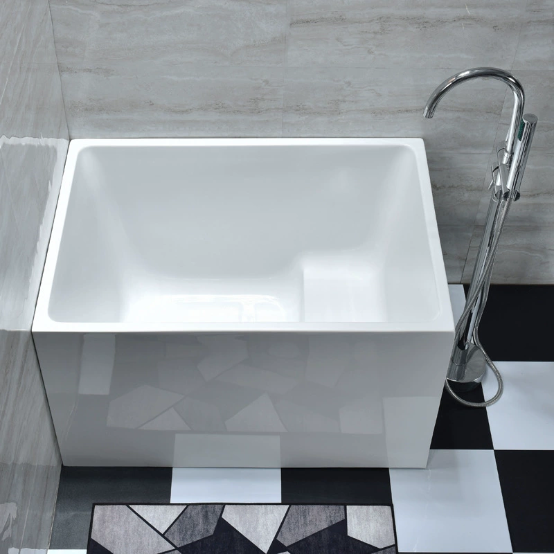 Акриловая отдельно стоящая маленькая глубокая ванна для домашнего использования, японский стиль, миниатюрная квадратная ванна для взрослых для отеля.