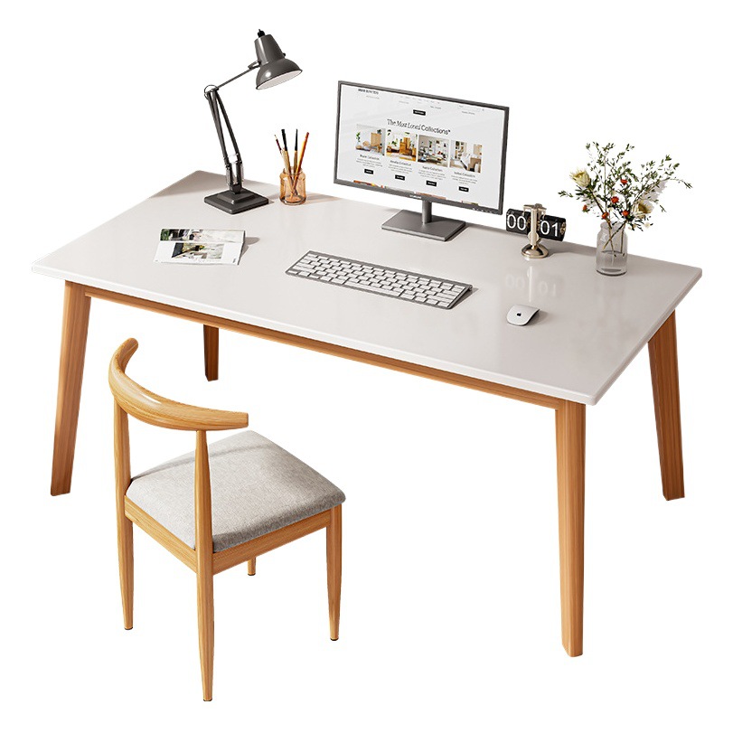 Escritorio simple madera maciza pierna estudiante estudio escritorio simple oficina escritorio de la computadora de escritorio y silla dormitorio Escritorio