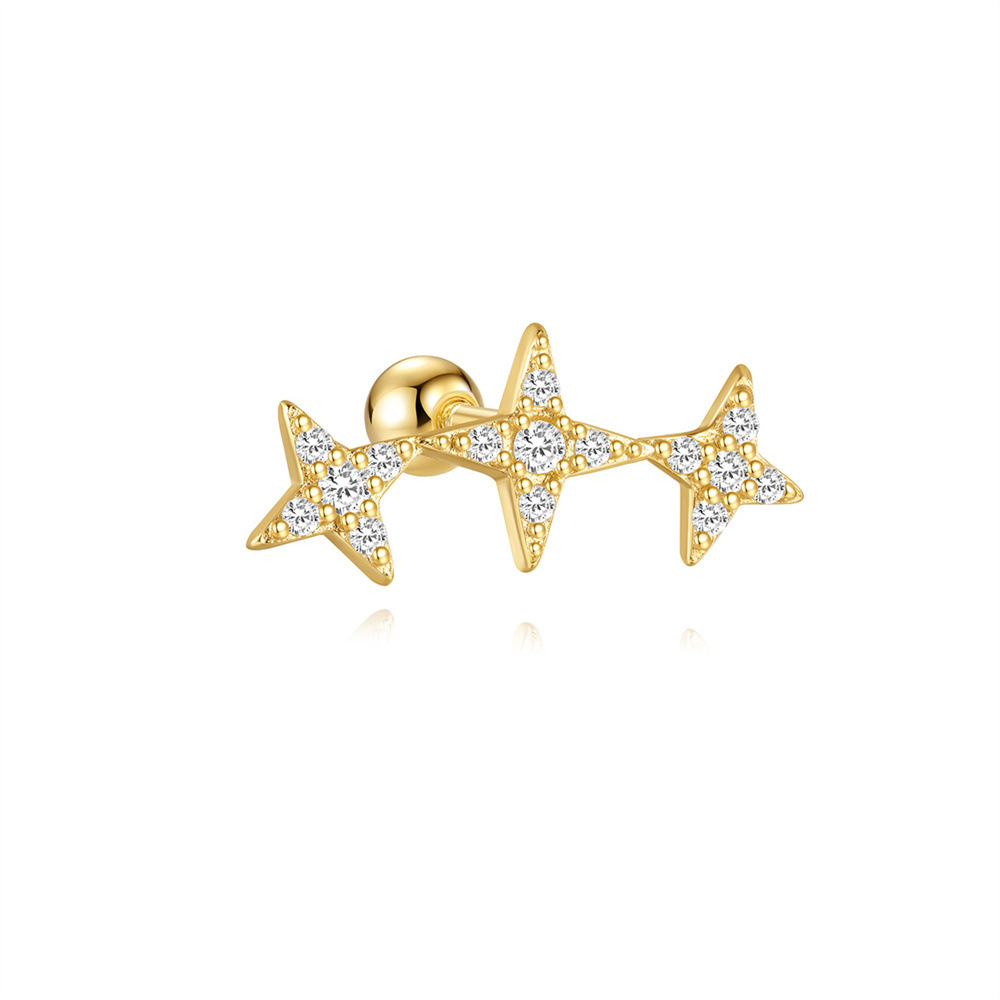 2g Weight straight barbell Piercing needle type Zircon Inlay Material Ear Studs Classification Ear Cartilage Rings & Studs Piercing Type 1 Piece Quantity Daily, Festival Occasion 925 Sterling Silver Material Geometric, Star Pattern All Seasons Season Unisex Gender Plating, Inlay Design Shiny, IG Style Style 1 Piece Ear Cartilage Rings & Studs IG Style Shiny Geometric Star 925 Sterling Silver Plating Inlay Zircon Ear Cartilage Rings & Studs 8