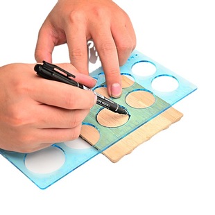Jade carving round ruler ultra-fine stone carving jade safety buckle Production drawing round ruler drawing waterproof hook line marker pen