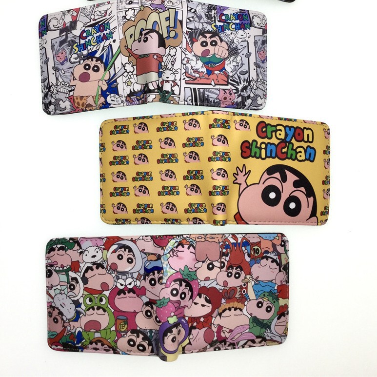 Japanese Crayon Shin-Chan Pu Wallet Card Holder Cartoon Creative Men's and Women's Coin Purse Student Youth Leather Wallet Card Holder