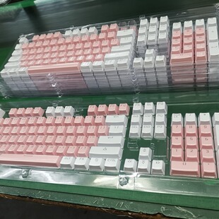 104-key double-piece keycap font transparent two-color injection molding Blue White pink white ABS mechanical keyboard keycap