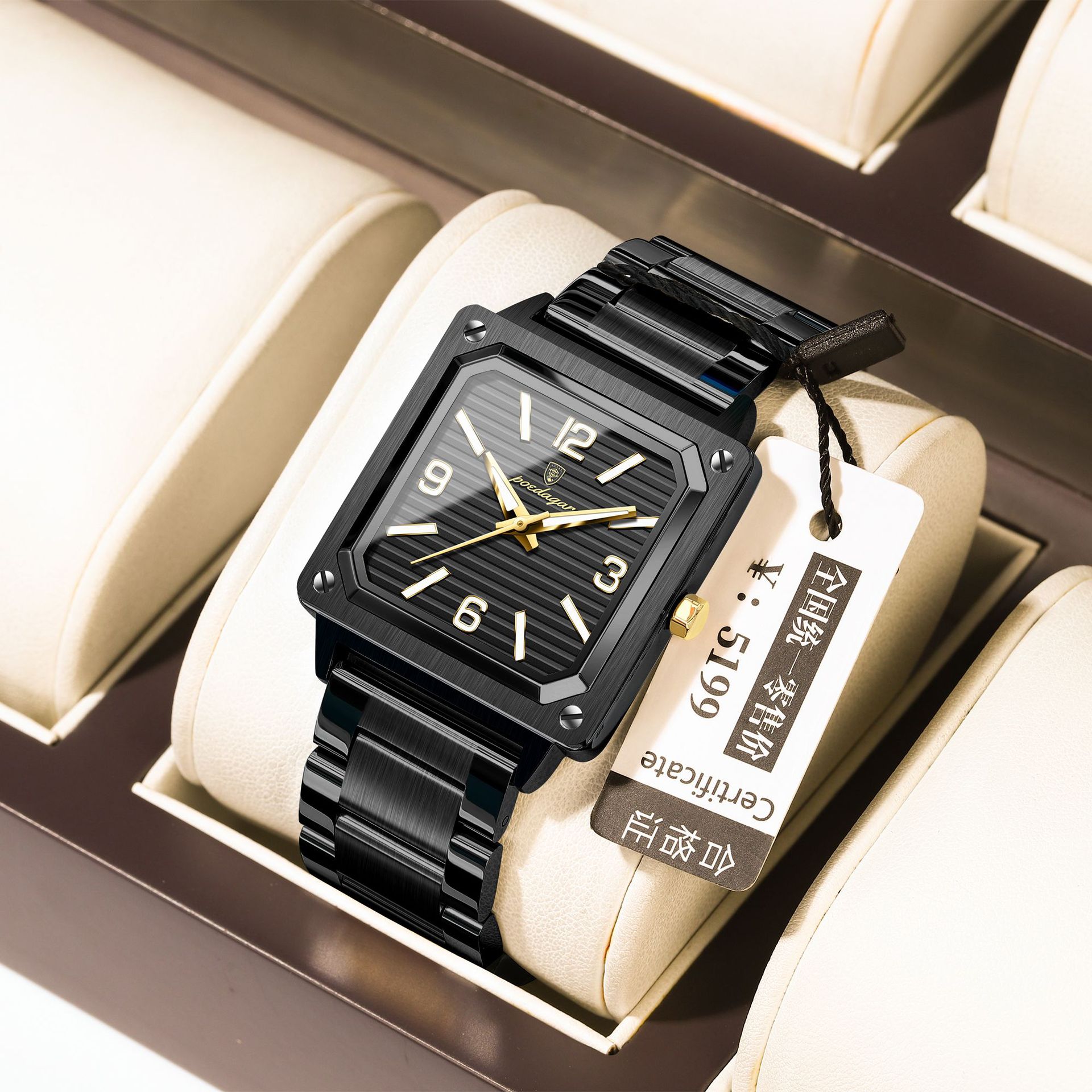 Marca suiza reloj luminoso impermeable para hombre nuevo reloj de cuarzo de moda en vivo comercio exterior estilo caliente de una pieza