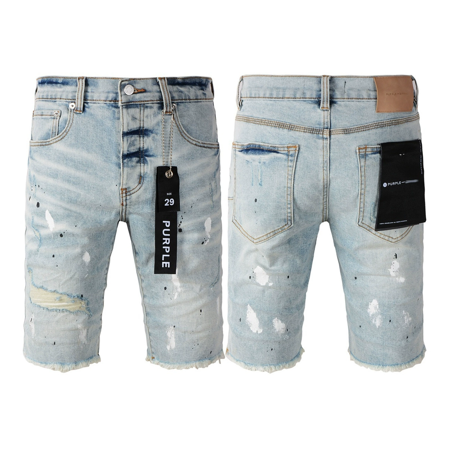 Европейский и американский трендовый бренд LIMITED PURPLE SHORTS фиолетовые брендовые уличные хип-хоп рваные distressed джинсовые шорты