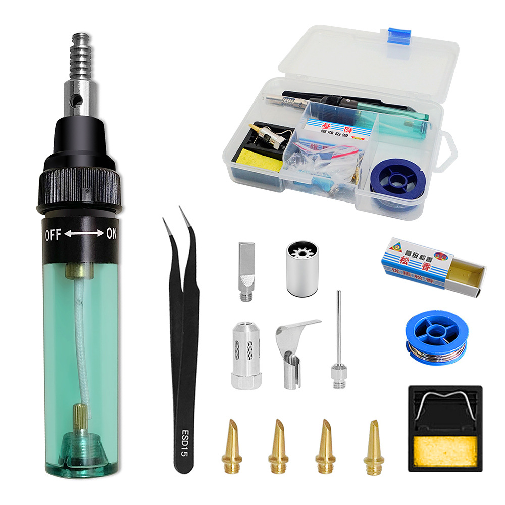 笔型瓦斯烙铁 3合1气体烙铁 多功能燃气烙铁 18件套装跨境套装