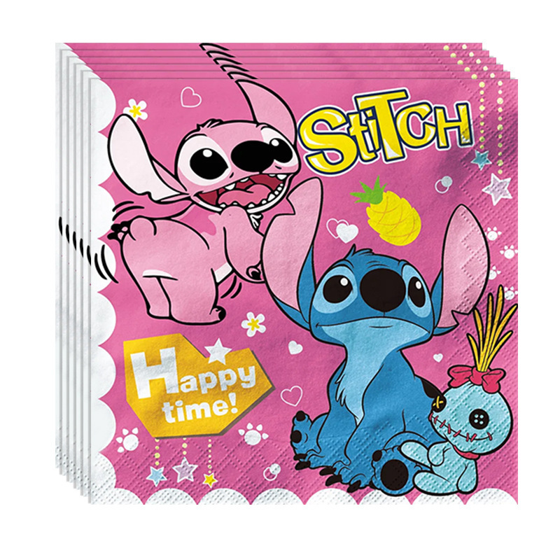 新史迪仔派对用品stitch史迪奇餐具纸盘纸杯桌布拉旗气球装饰套装|undefined