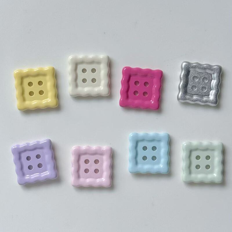 small size color square button accessories DIY handmade material clothing footwear accessories mobile phone case hole shoes
