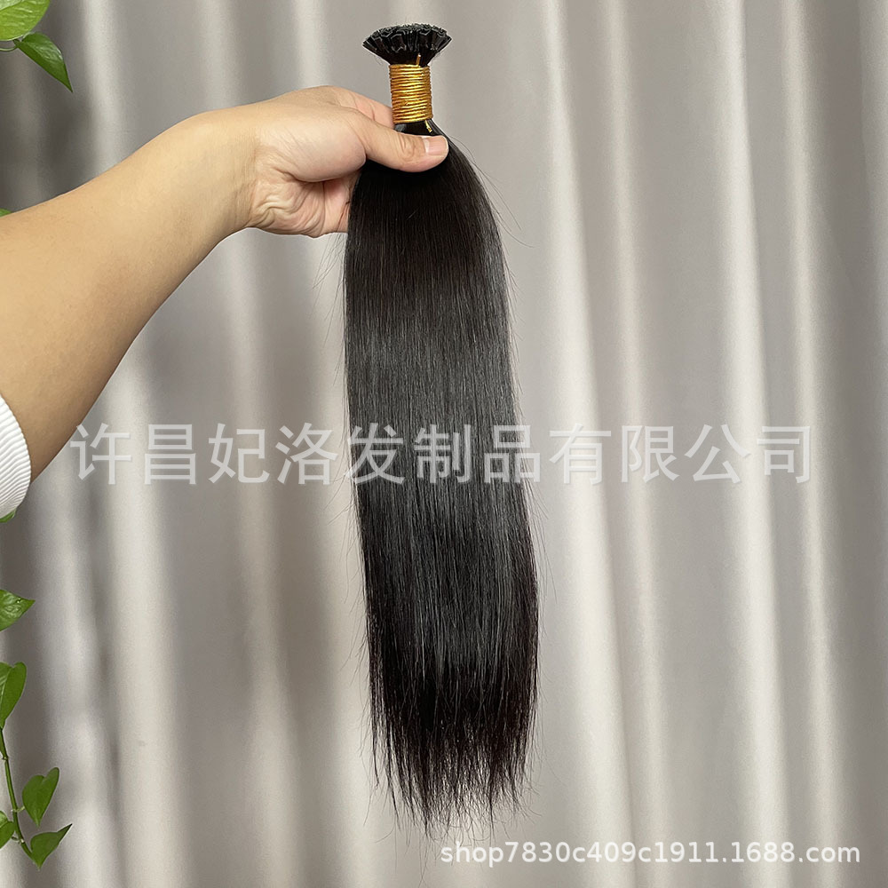Feiluo K Tip Hair Extensions Body Wave Straight Human Hair