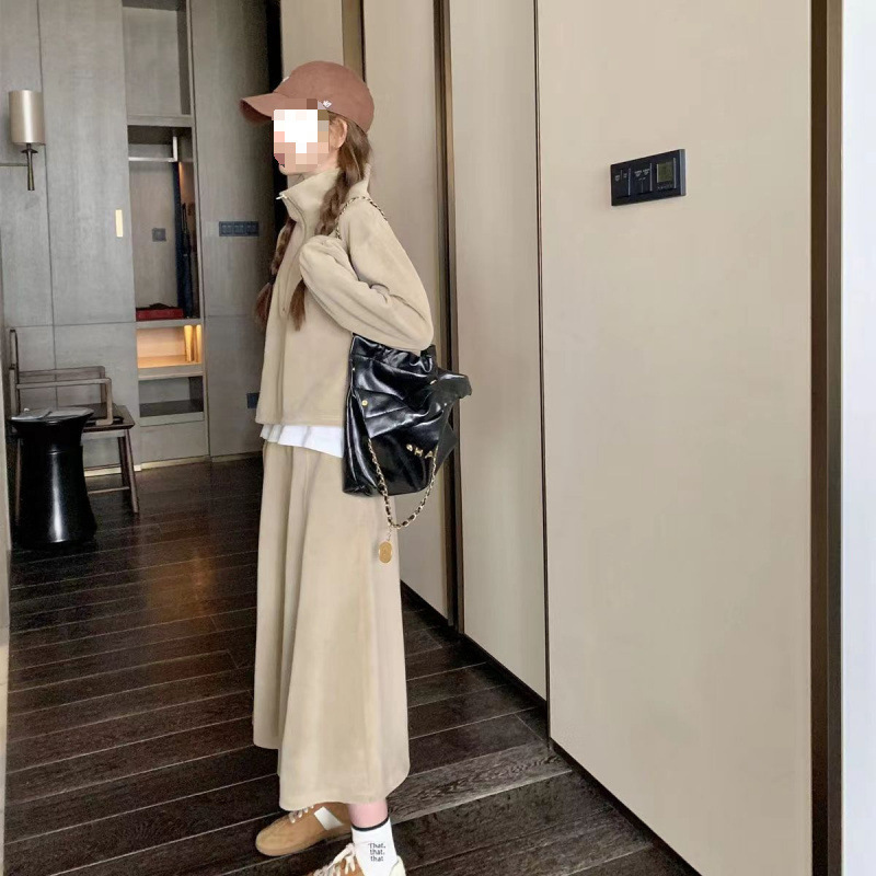 韩版新款时髦洋气网红半身裙套装女早秋小个子休闲运动卫衣两件套|undefined