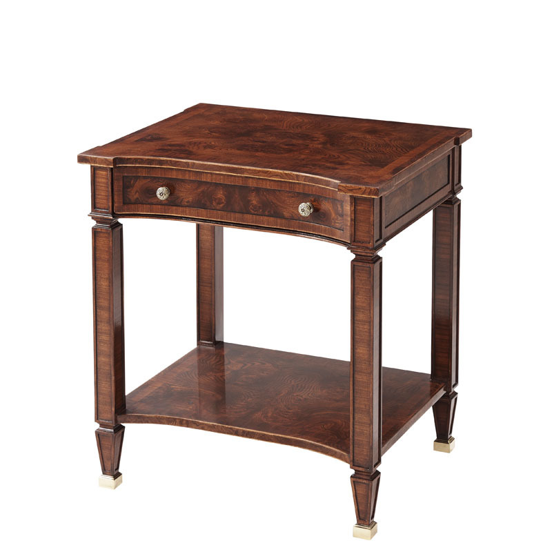 British style Lacaasa bedroom bedside cabinet, Alexander new classical living room small corner table, villa solid wood carved furniture