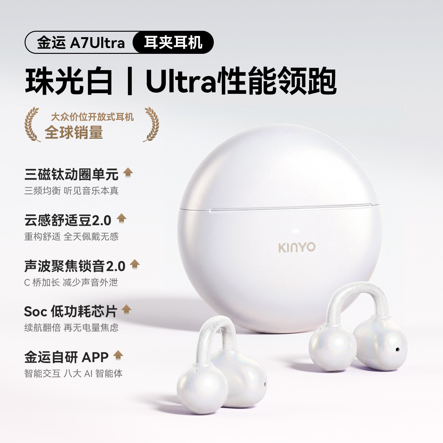 〖A7 Ultra·Pearl White〗Cloud-like Comfort Bean 2.0丨คุณภาพเสียงระดับพรีเมียมระดับพันหยวน