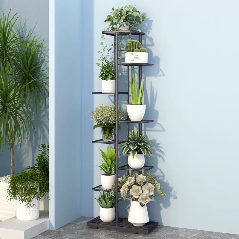 跨境锦盛室内客厅铁艺花架落地绿萝盆栽架阳台多层置物架跨境热销