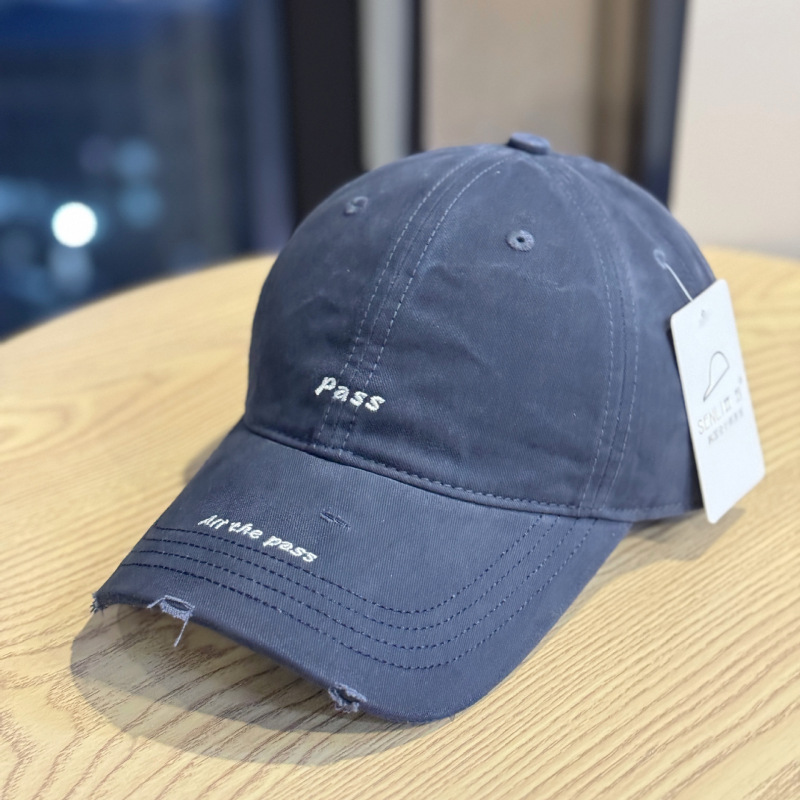 韓国風レター刺繍エッジ野球帽女性用春秋万能シンプルサンハット顔見せ小ひさしキャップ男性用|undefined