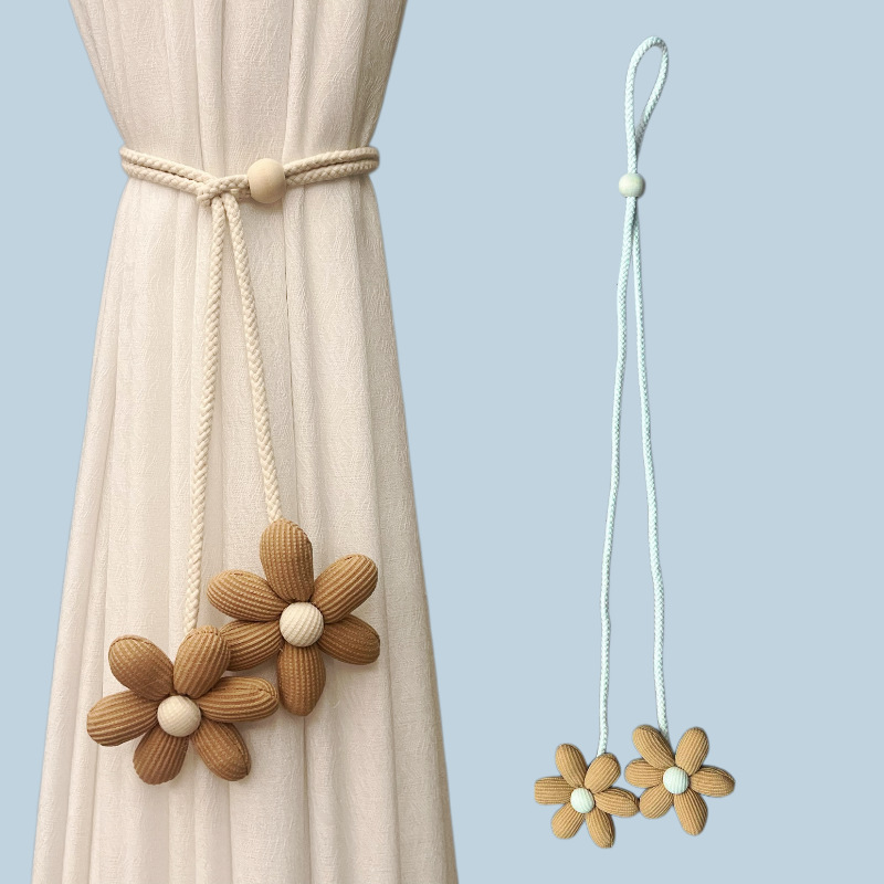 Correas de cortina de flores de dibujos animados TEMU transfronterizas listas para fábrica sin perforación, succión magnética y accesorios de cortina sin instalación image 12