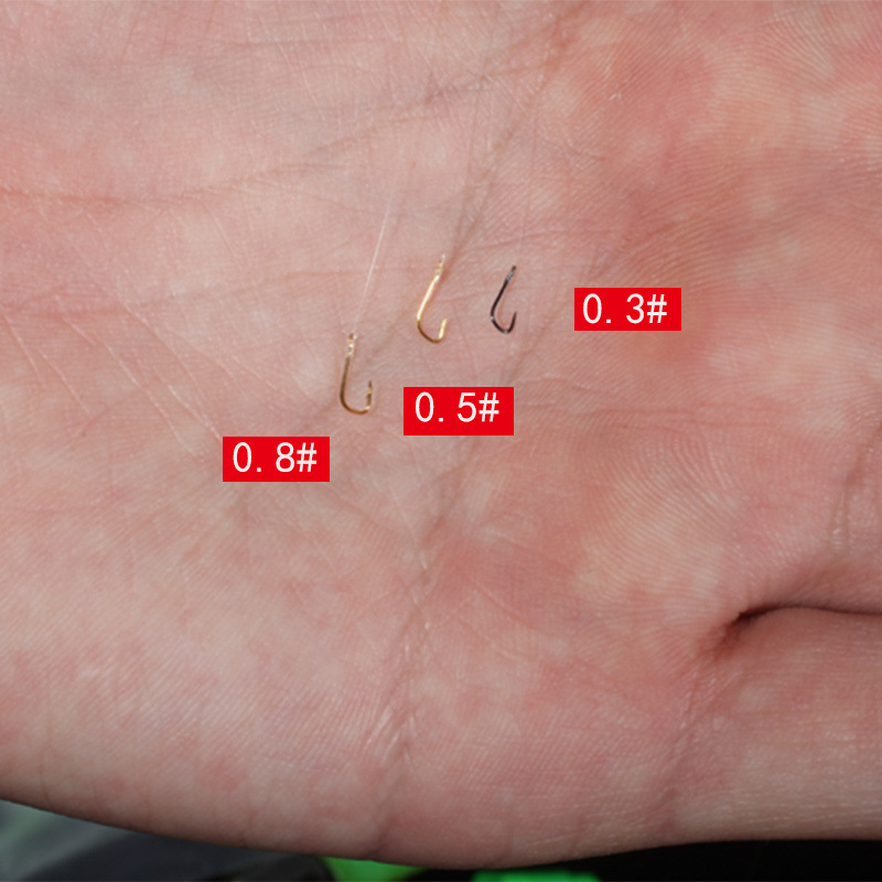 Pequeño gancho de pesca de banda blanca atado conjunto 0.30.50.8 línea de manga de oro doble gancho de línea de productos acabados de equipos de pesca suministros
