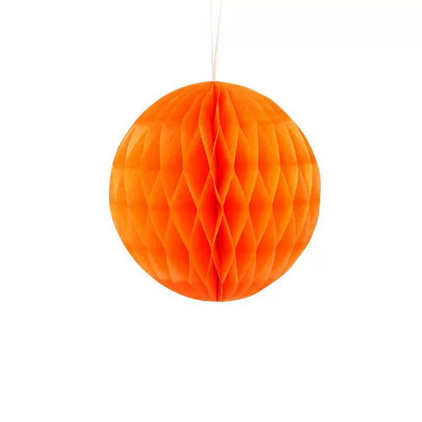 1 15cm honeycomb ball orange