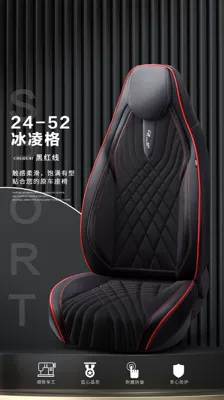 Car Cushion, Universal seat cover - black-red-line-five-seater-universal-model