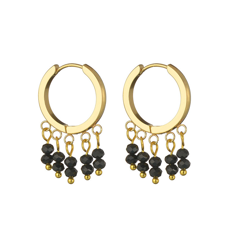 Nihaojewelry Style Coréen Perles De Riz Gland Boucles D&#39;oreilles En Acier Titane Bijoux En Gros display picture 4