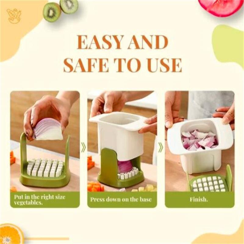 Ev tipi sebze doğrayıcı, patates ve turp dilimleme ve küp kesme aparatı, 2'si 1 arada sebze doğrayıcı