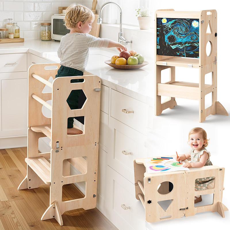 Teaching foldable children's hygienic footstool for early age