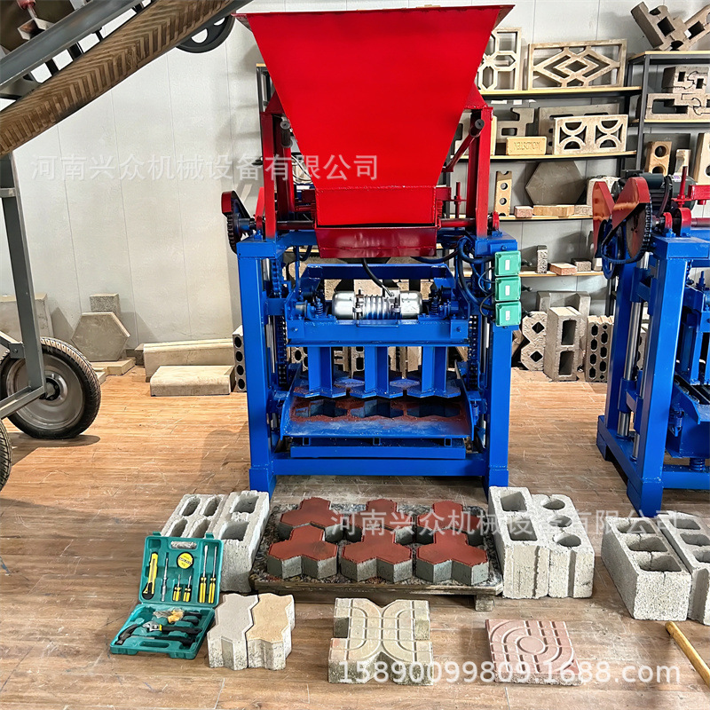 自动水泥空心免烧砖机 带料斗水泥制砖机 混凝土路面铺路砖机设备