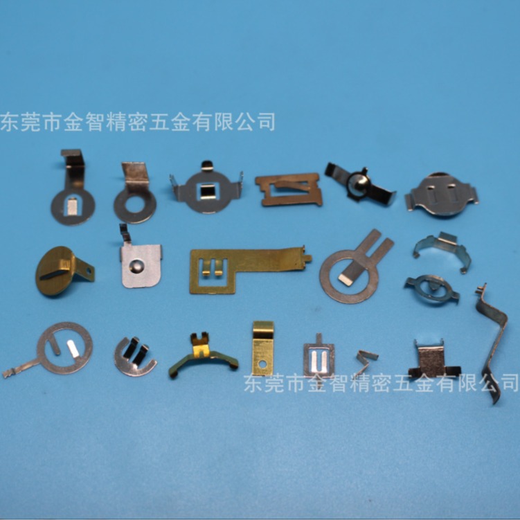 工厂生产cr2450电池弹片电池卡扣 正负极接触片导电铜冲压加工