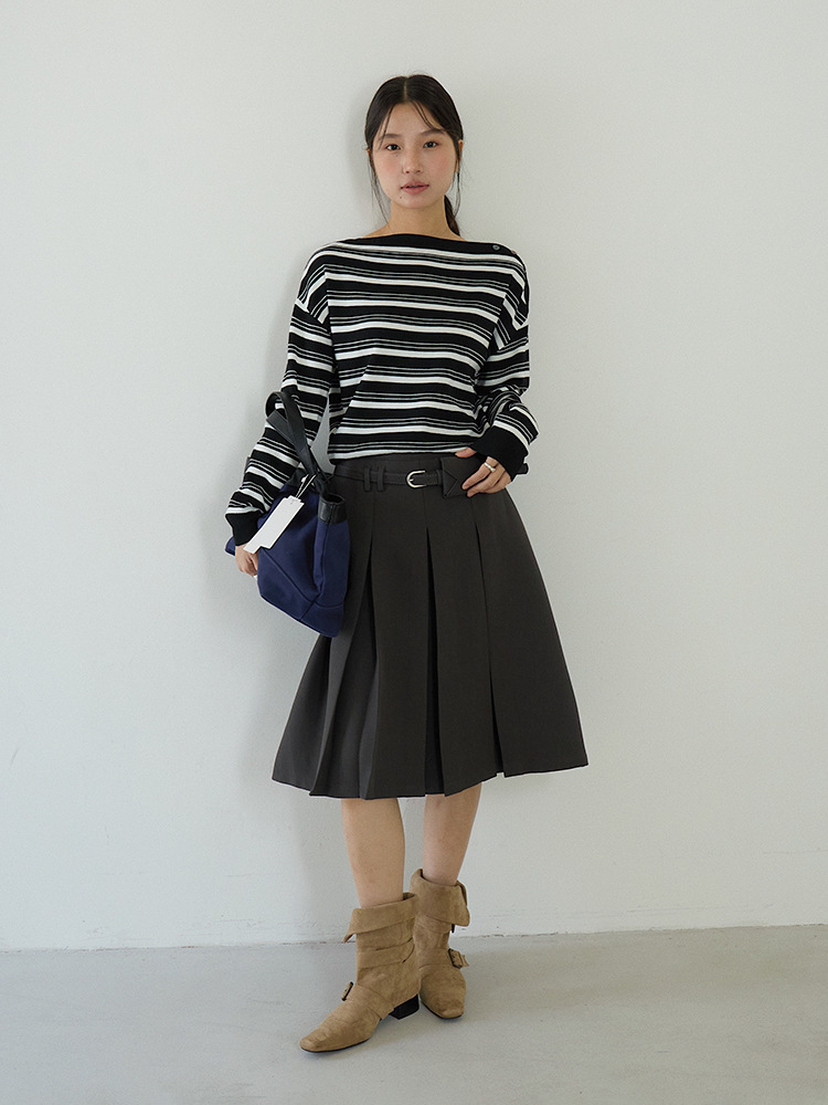 GraceChic GraceChic GraceChic Unlock Layered Sense Oufan Academy Style Pleated High Waist Dark Gray Half For Women Autumn Five-Point Skirt 3198_voghion.com