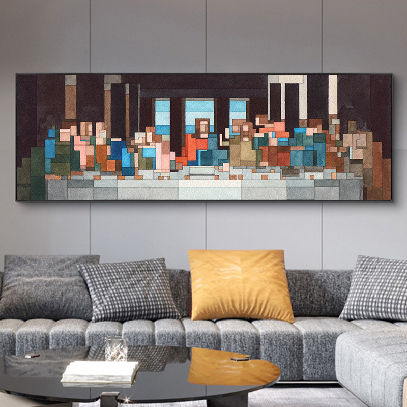 Kaws Hanging Paintingy Brand Living Room Decorative Painting Sofa Background Wall The Last Supper Wall Painting Anime Cartoon Characters