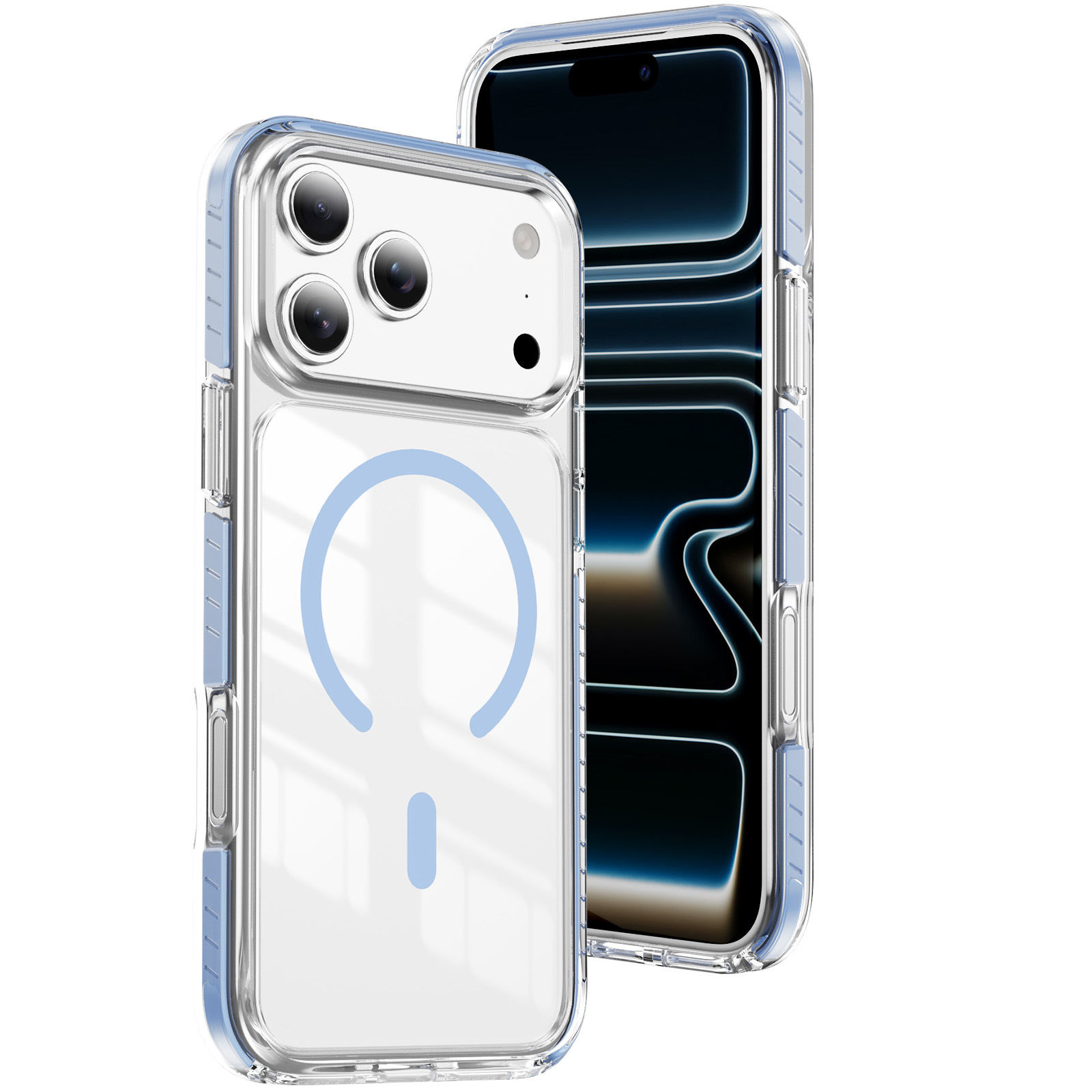 适用于iPhone17Pro Max新品透明磁环手机壳16晶盾彩条防摔盔甲壳 - 9