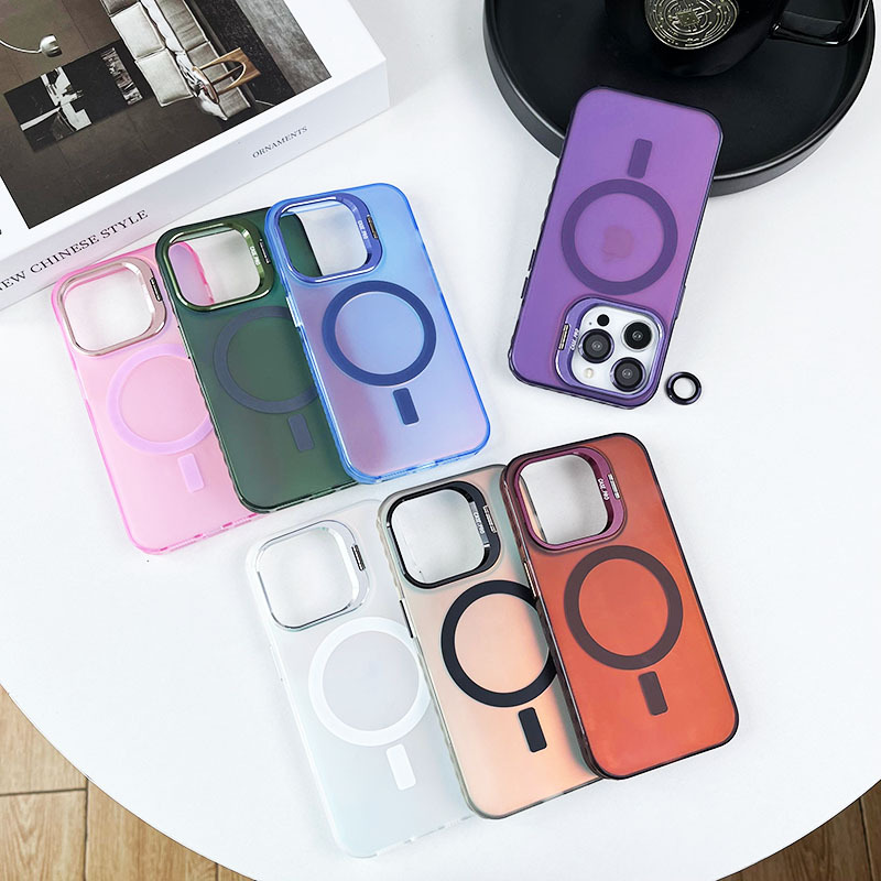 Carcasa para iPhone 16 con Diseño IMD de Colores Cambiantes y Deslumbrantes, Soporte Metálico para Lente de Apple 17 Pro, Atracción Magnética 15