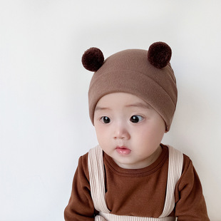 Baby hat fontanelle hat spring and autumn cotton ear protection cap baby autumn and winter fetal cap cute newborn cap