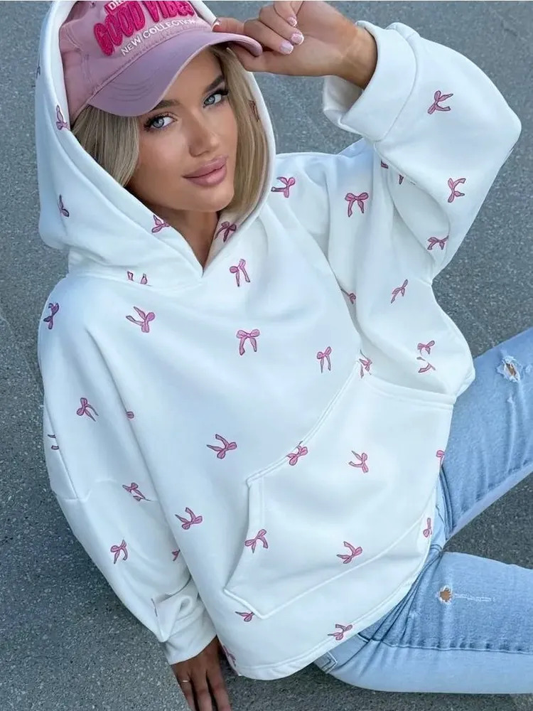 Vintage-Inspired Plus Size Blouse – Flowy Oversized Shirt With Sweet Cherry & Butterfly Print, Comfortable Polyester Top For Women_ecoleips.com