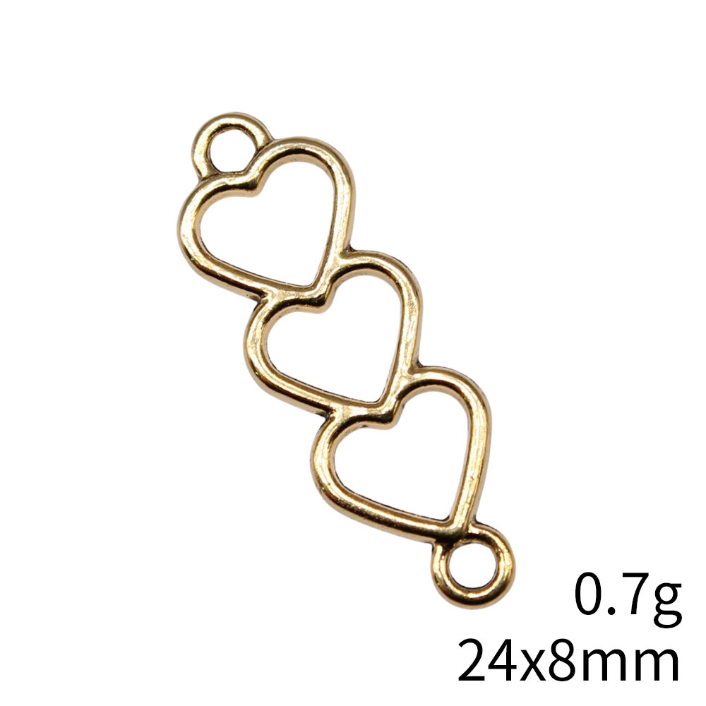 1 Piece Alloy Heart Shape Connector Retro display picture 8