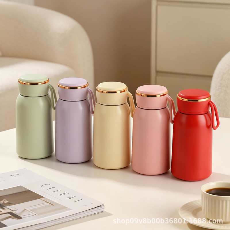 New 300ml Mini Straight Cup 316 Stainless Steel Eco-Friendly Thermos Cup with High Aesthetic Value, Creative and Simple Design, Small Belly-Shaped Water Cup