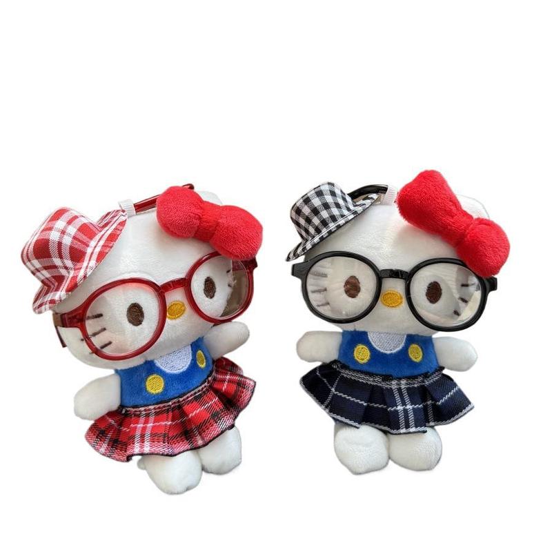 英伦风hellokitty卡通毛绒玩偶公仔可爱KT猫包包钥匙扣挂饰可批发|undefined