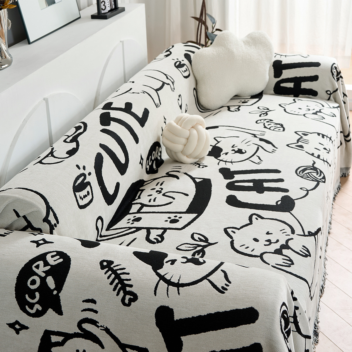 Cartoon Schnell toallas de sofá antideslizante gruesas almohadillas de sofá anti-cat universal cuatro estaciones cubierta de una sola pieza