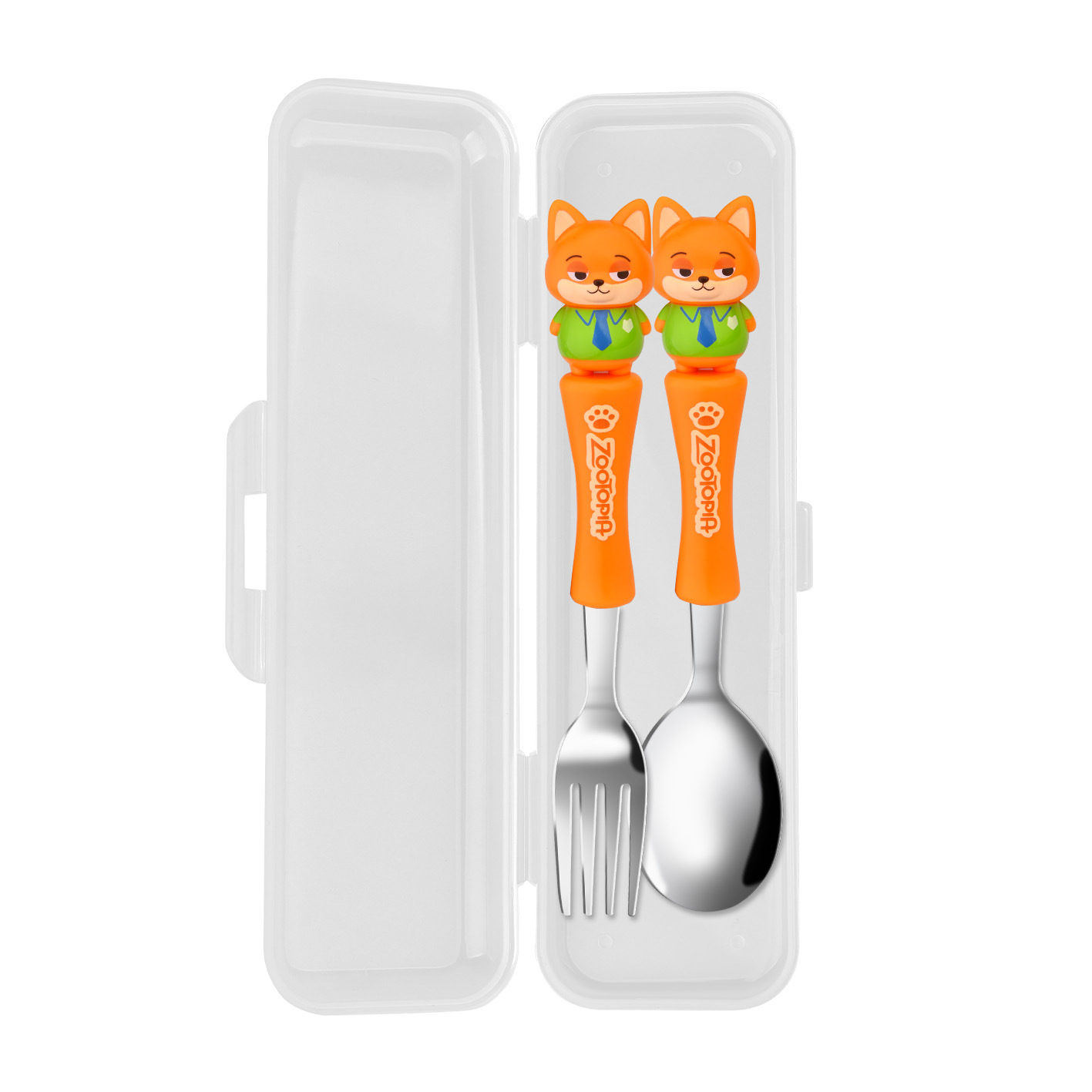 Animal encantador portátil para llevar estudiantes cucharas de comidas dormitorios escolares cucharas de cubierta de cubierta set