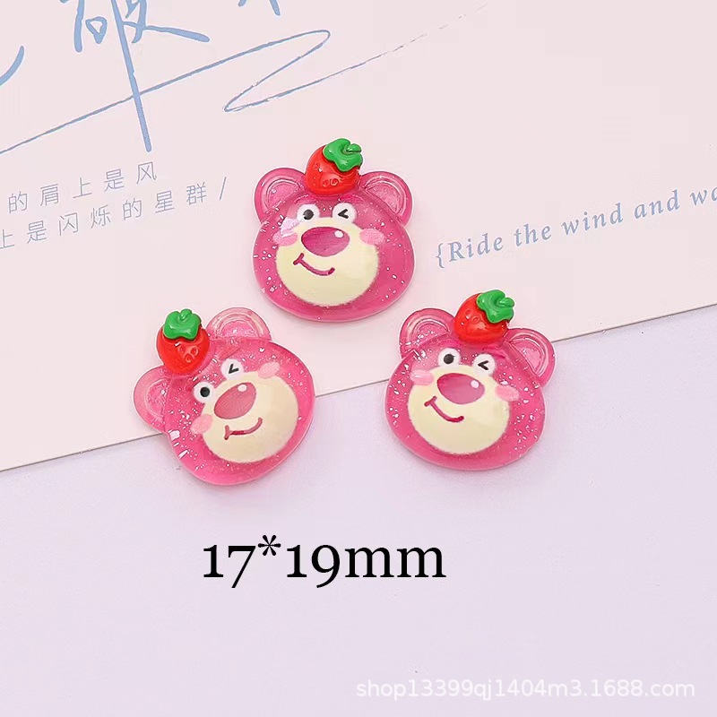 투명한 딸기 곰 머리