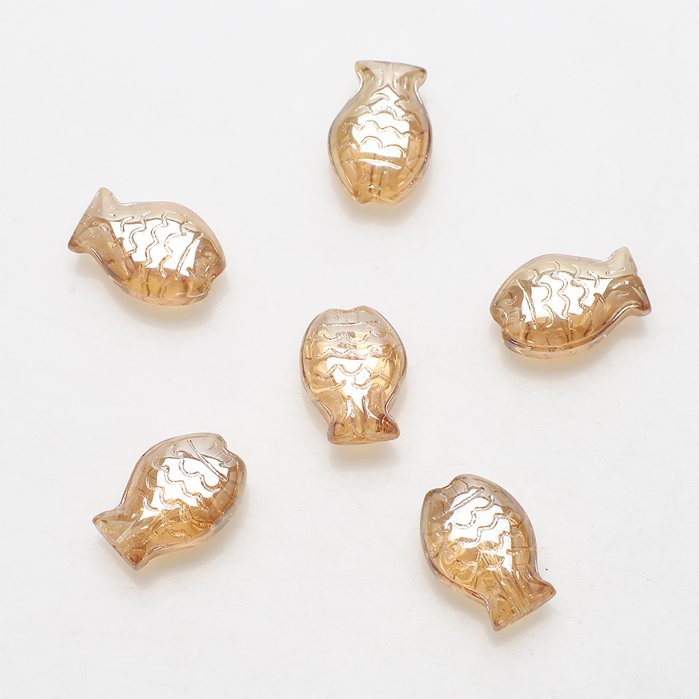 A Pack Of 30 10 * 14mm Hole 1~1.9mm Glass Glass Fish Beads display picture 12