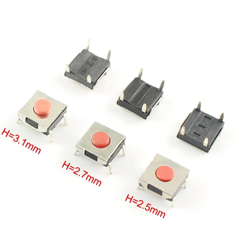 Micro Switch 6*6 Momentary Tactile Touch Red Touch Button Dip Tact Switch 6X6X2.5Mm Micro Switch 6*6 Momentary Tactile Touch Red Touch Button Dip Tact Switch 6X6X2.5Mm