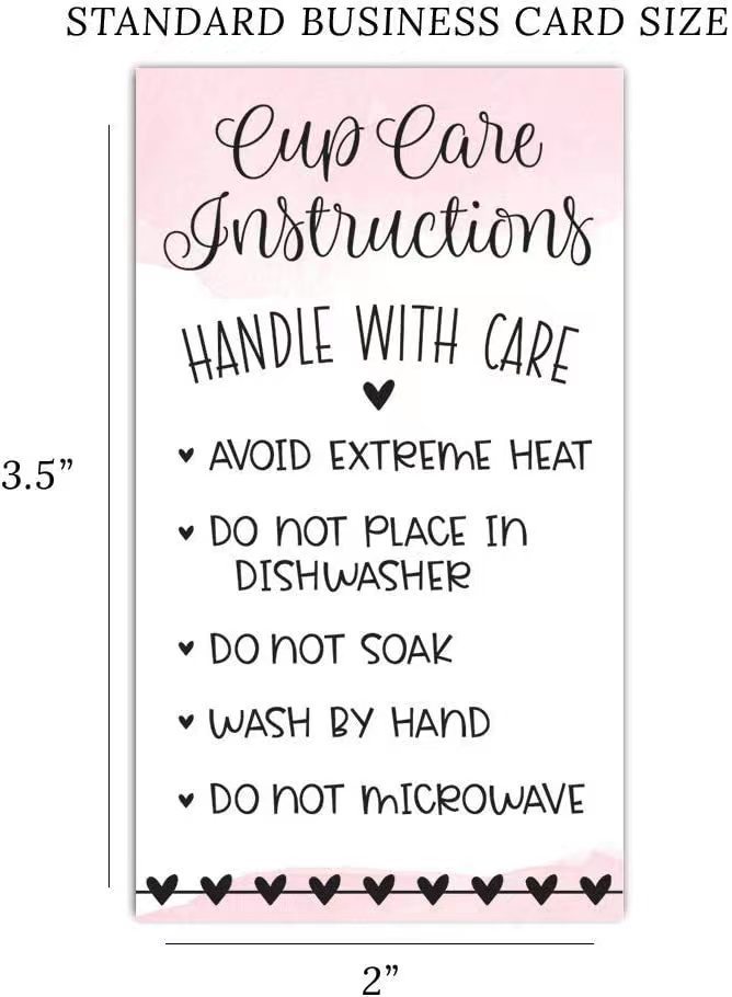 玻璃杯保养说明卡包装客户指导护理卡吊牌标签50张/包5*9厘米批发