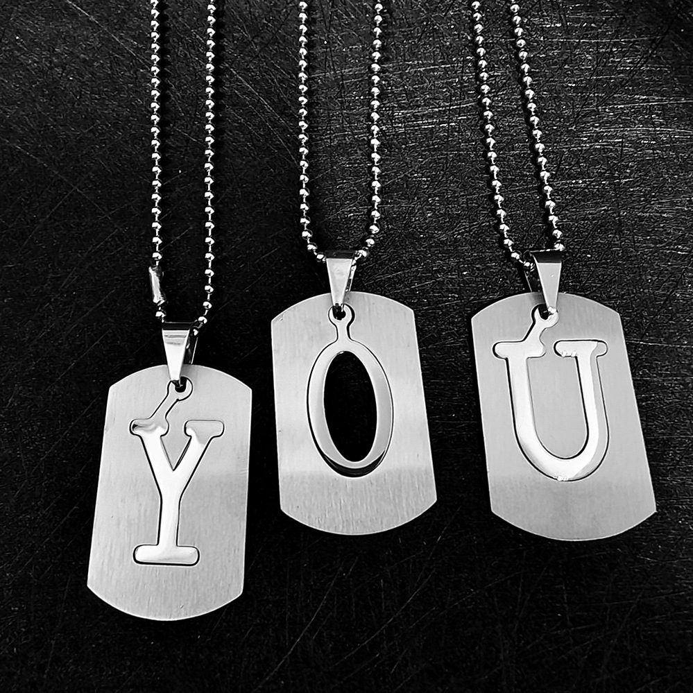 All Seasons Season Unisex Gender Classic Style Letter Titanium Steel Plating Unisex Pendant Necklace Men Chain Necklaces
